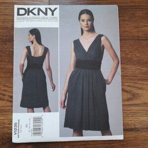 Dress Sewing Pattern Vogue 1235 DKNY Donna Karan Size 8-14 UNCUT
